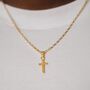 Men's 925 Sterling Silver Mini Cross X Rolo Chain Pendant Necklace Chain For Men, thumbnail 7 of 12