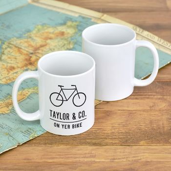 'On Yer Bike' Personalised Adventure Mug, 2 of 8