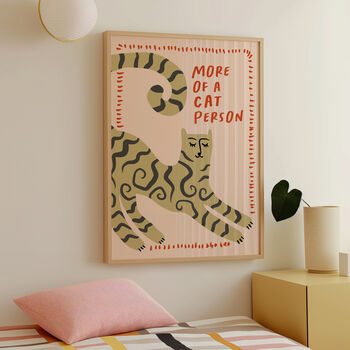 More Of A Cat Person Illustrated Cat Print, 2 of 10