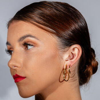 Melting Drop Hoops In Gold Plated, 3 of 5
