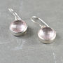 Gem Drop Earrings Rose Quartz And Silver, thumbnail 2 of 3