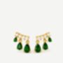 Small Charm Stud Earrings With Emerald Green Stones, thumbnail 5 of 5