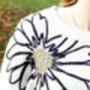 Cream Flower Outline Shoulder Detail Jumper, thumbnail 3 of 8