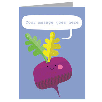 Personalised Beetroot Greetings Card, 2 of 4