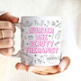 Number One Beauty Therapist Beautician Doodles Mug, thumbnail 3 of 5