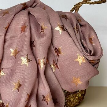 Antique Stars Print Scarf In Pink, 2 of 4