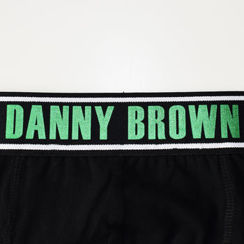Personalised Men's Green Foil Print Lucky Pants, 6 of 6