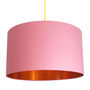 Dirty Pink Lampshade With Copper Or Gold Foil Lining, thumbnail 6 of 11