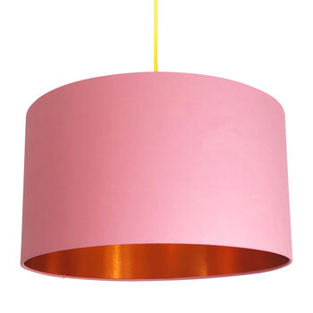 Dirty Pink Lampshade With Copper Or Gold Foil Lining, 6 of 11