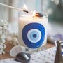 Evil Eye Black Tourmaline Crystal Candle Protection, thumbnail 1 of 4