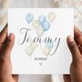 Balloon Birthday Card For Her Or Him, Pink Or Blue Balloons Birthday Card, thumbnail 1 of 3