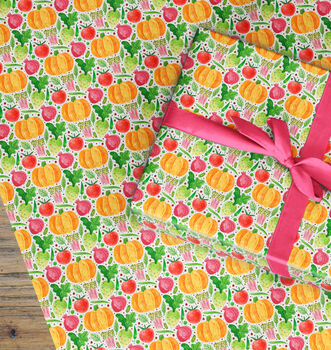 Pumpkin Wrapping Paper, Vegetable Gift Wrap, 3 of 3