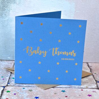 Personalised Gold Foiled Star Baby Card, 2 of 4