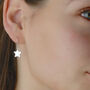 Sterling Silver Hammered Star Drop Earrings, thumbnail 2 of 6