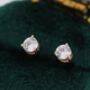 Sterling Silver Tiny Three Prong Cz Stud Earrings, thumbnail 6 of 12