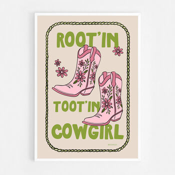 Root'in Toot'in Cowgirl Print, 8 of 8