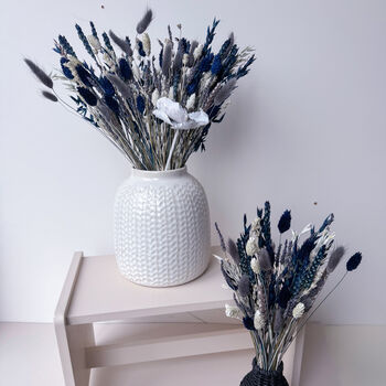 Navy Blue Dried Flower Arrangement With Lavender, 2 of 9