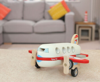 Retro Wooden Toy Propeller Passenger Plane, 4 of 6