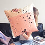 Orange And Peach Speckle Print Cushion Cover, thumbnail 1 of 5