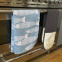 'Ocean Shoal' Grey Blue Pure Cotton Tea Towel, thumbnail 4 of 9