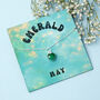 Sterling Silver May Emerald Necklace Card, thumbnail 1 of 7