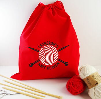 Personalised 'Knit Heaven' Knitting Bag, 2 of 5