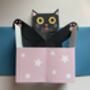 Handmade Surprise Cat In The Present Pop Up Christmas Card, thumbnail 1 of 3