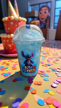 6x Stitch Floss Candy Floss Cups, Blue Raspberry, 3 of 9