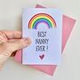 Best Nanny Ever Rainbow Card, thumbnail 2 of 2