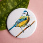 Inky Blue Tit Compact Pocket Mirror, thumbnail 3 of 5