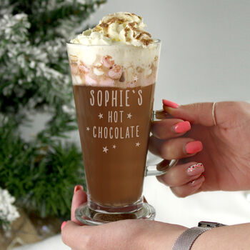 Personalised Stars Hot Chocolate Latte Glass, 2 of 4