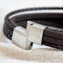 Men's Layered Leather Straps Bracelet, thumbnail 7 of 8