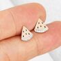 Sterling Silver Watermelon Stud Earrings, thumbnail 2 of 9