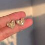 Crystal Style Heart Earrings In Velvety Gift Pouch, thumbnail 3 of 4