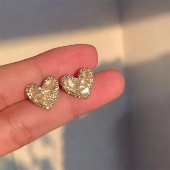 Crystal Style Heart Earrings In Velvety Gift Pouch, 3 of 4