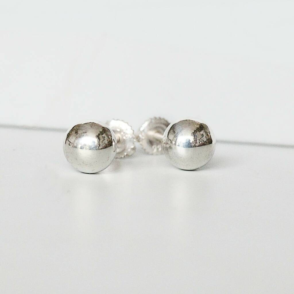 Ball Stud Earrings With Screw Backs By AMULETTE | notonthehighstreet.com