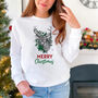 Merry Christmas Sweatshirt With Reindeer, thumbnail 4 of 5