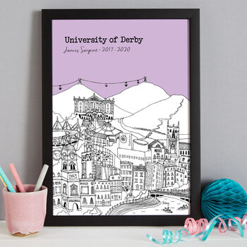 Personalised Derby Graduation Gift Print, 6 of 9