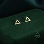 Sterling Silver Tiny Open Triangle Stud Earrings, thumbnail 5 of 11