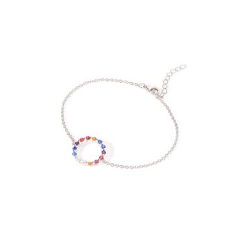 Sterling Silver Multi Colour Cubic Zirconia Halo Set, 4 of 9