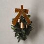 Christmas Foliage Door Swag With Velvet Ribbon And Bells, thumbnail 3 of 3