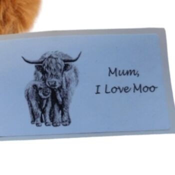 Mum, I Love Moo, Highland Cow Toy, Pop Up Box, 3 of 8