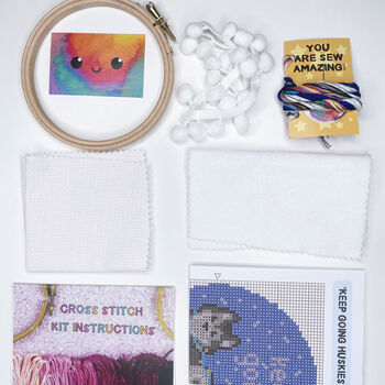 Keep Going Husky Cross Stitch Kit, 4 of 9