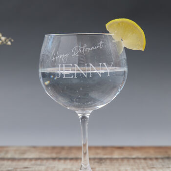 Happy Retirement Personalised Gin Glass, 2 of 4