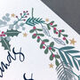 Personalised Wreath Christmas Card, thumbnail 2 of 5
