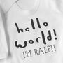 Hello World New Baby Vest, thumbnail 5 of 5