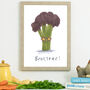 Broccoli Rockstar Vegetable Giclee Print Kitchen Art, thumbnail 1 of 4