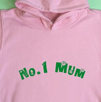 Personalised Number One Mum Mothers Day Hoodie, 4 of 8