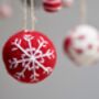 Scandinavian Embroidered Felt Christmas Tree Baubles, thumbnail 2 of 5