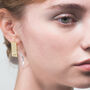Gold Plated Acrylic Circle Drop Earrings, thumbnail 1 of 2